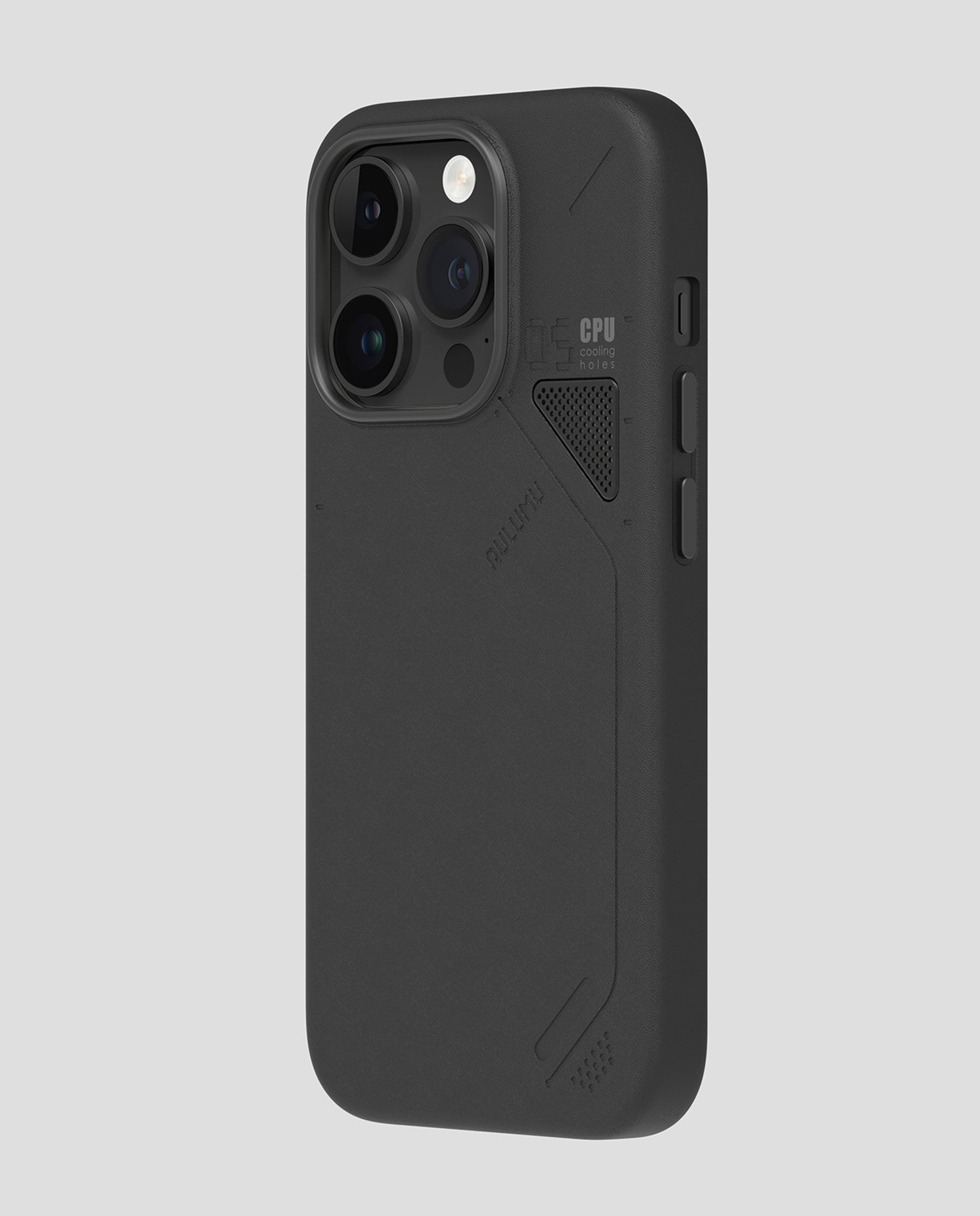 A05 iPhone 14 Pro/Max用 スマホケース|レザー|断熱窓| ブラック| Magsafe