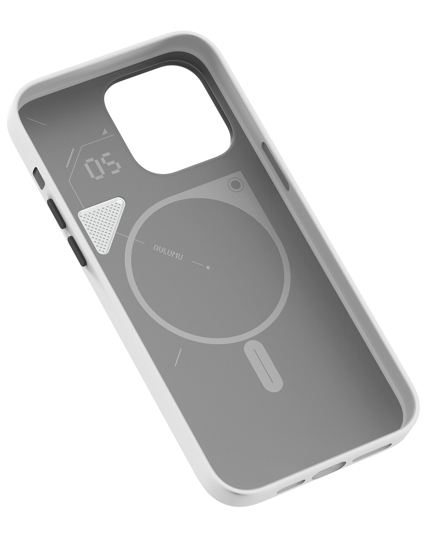 A05 iPhone 14 Pro/Max用 スマホケース|レザー|断熱窓| ホワイト| Magsafe