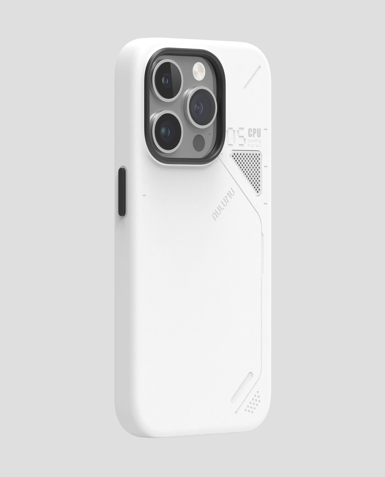 A05 iPhone 14 Pro/Max用 スマホケース|レザー|断熱窓| ホワイト| Magsafe