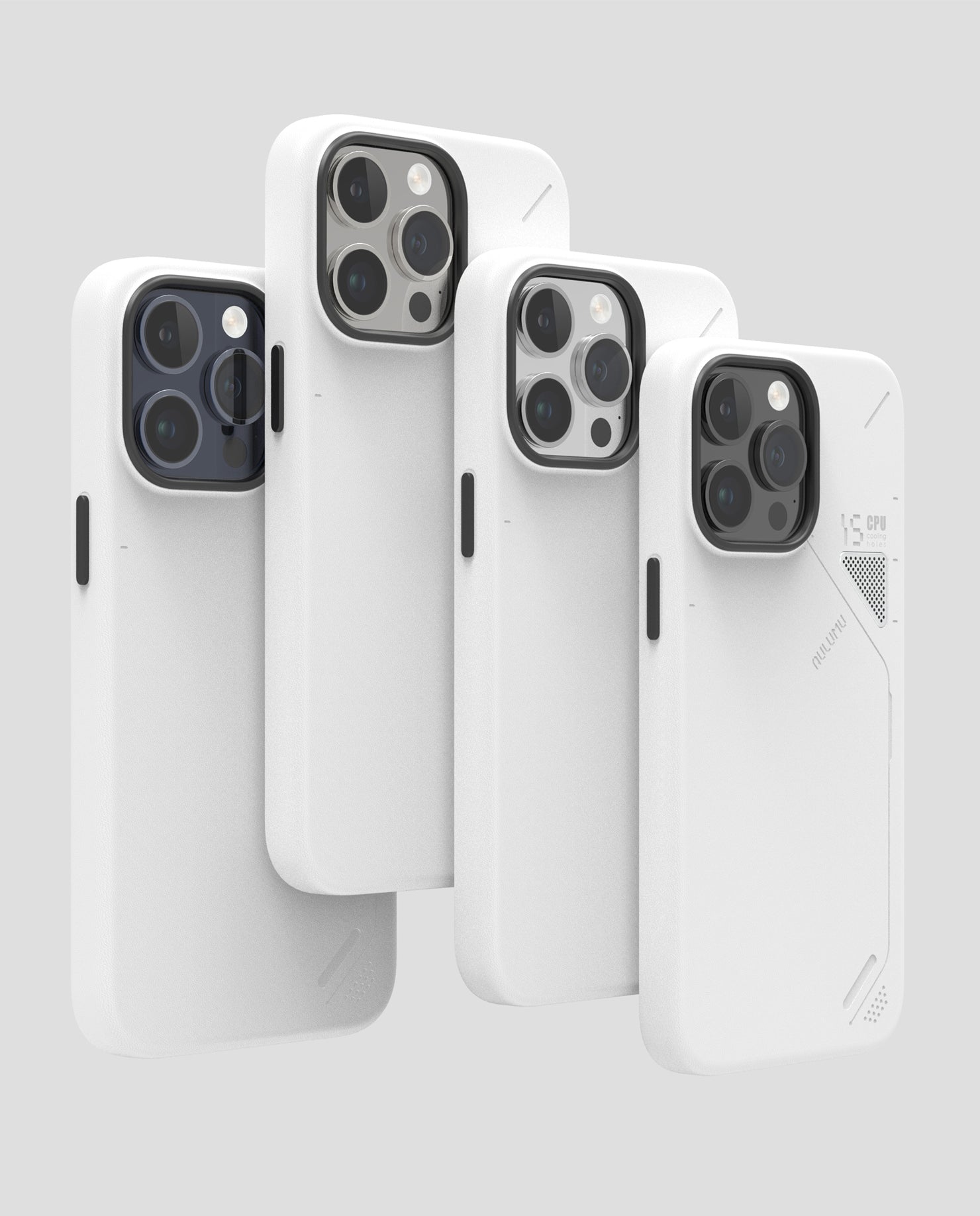 A15 iPhone 15 シリーズ対応 スマホケース|レザー|断熱窓|ホワイト|Magsafe