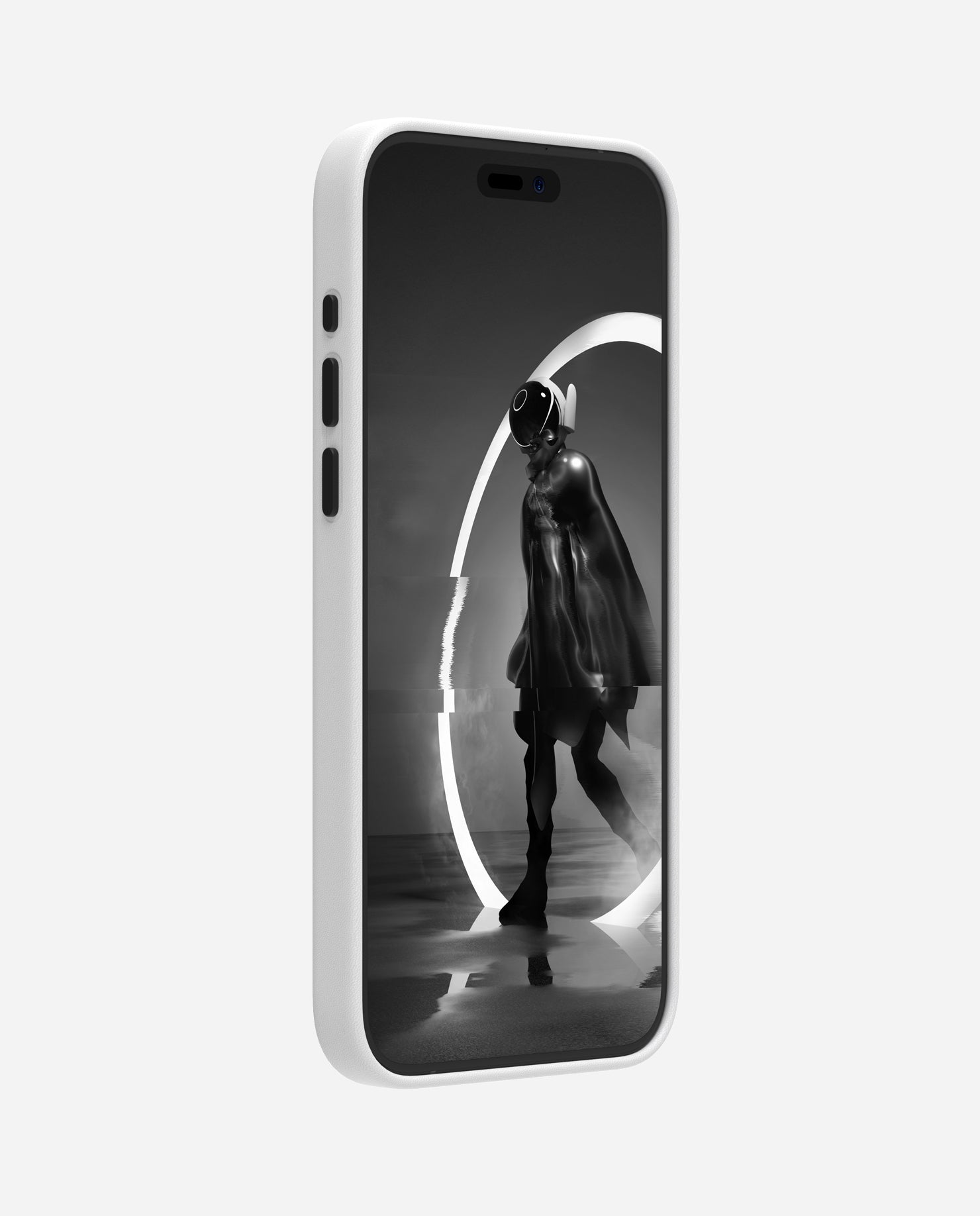 A15 iPhone 15 シリーズ対応 スマホケース|レザー|断熱窓|ホワイト|Magsafe