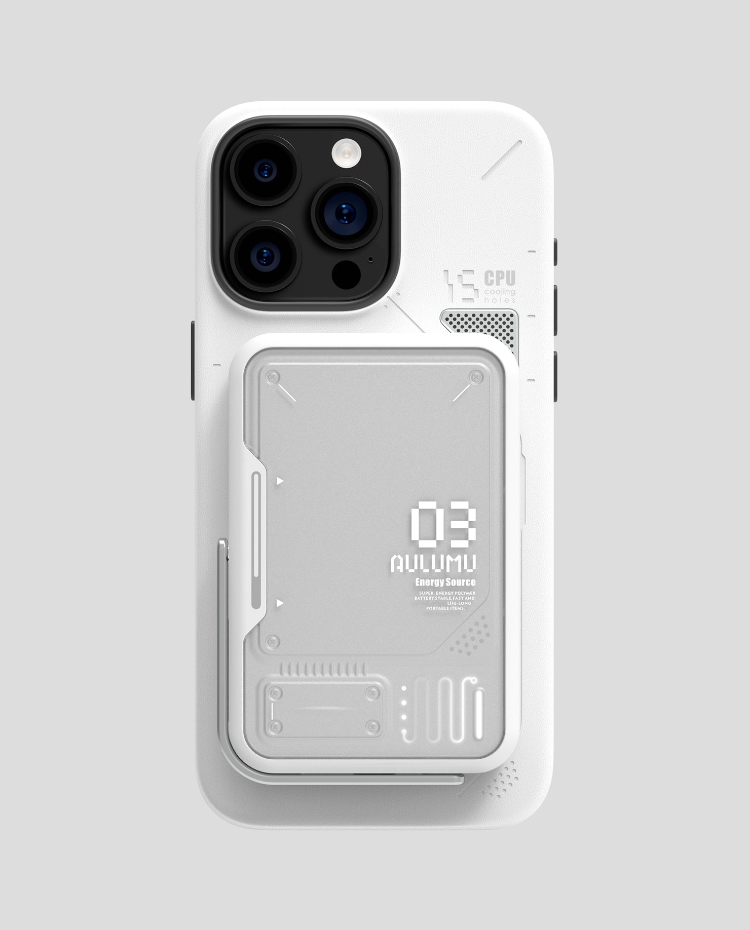 A15 iPhone 15 シリーズ対応 スマホケース|レザー|断熱窓|ホワイト|Magsafe