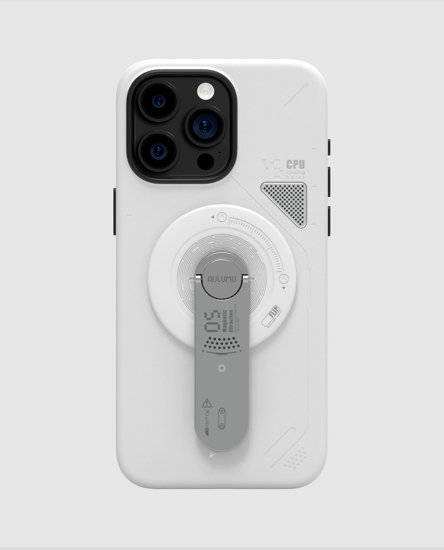 A15 iPhone 15 シリーズ対応 スマホケース|レザー|断熱窓|ホワイト|Magsafe