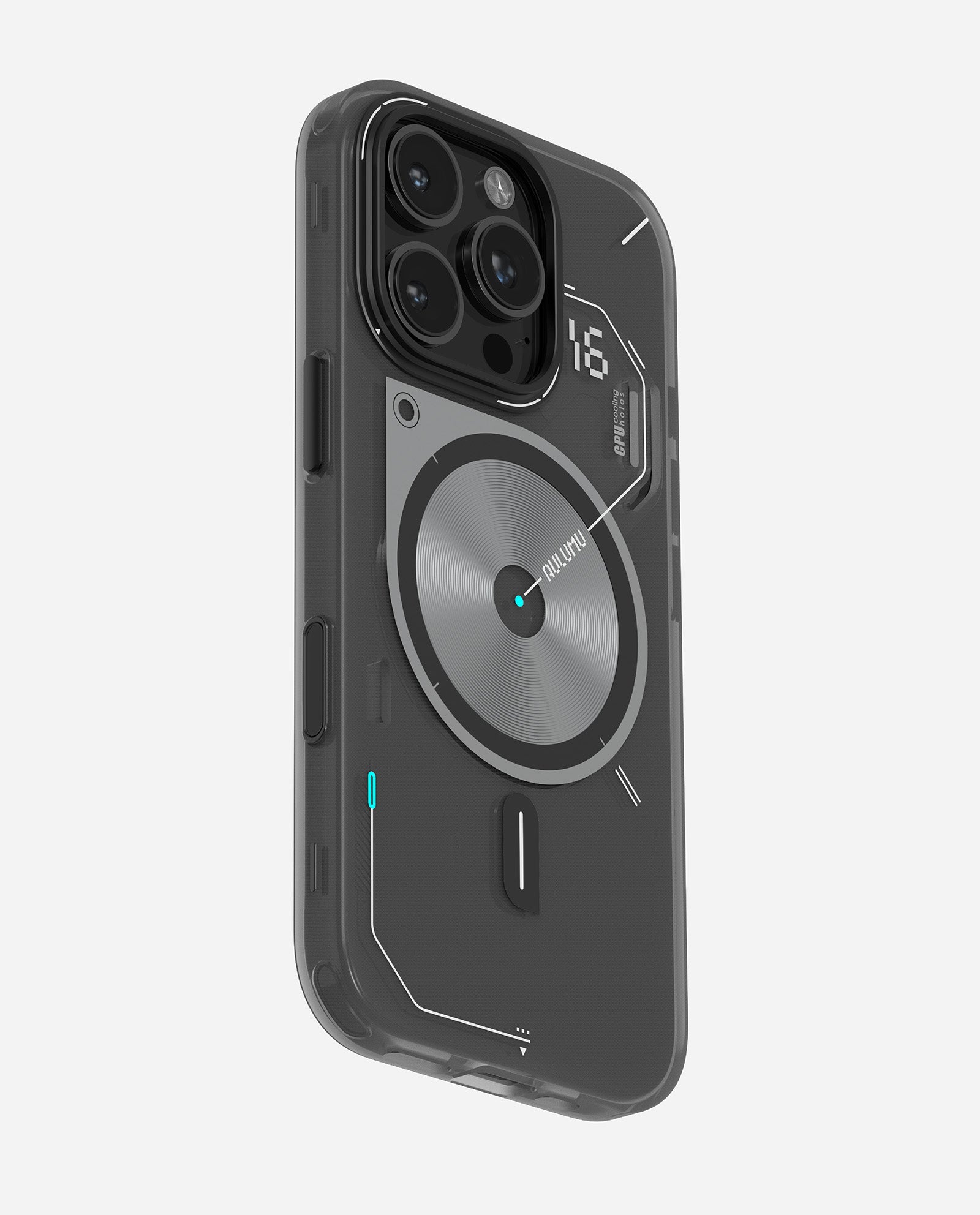 A16 iPhone 16 Proシリーズ対応 スマホケース|磨き砂|夜光効果|半透明グレーとホワイト|Magsafe