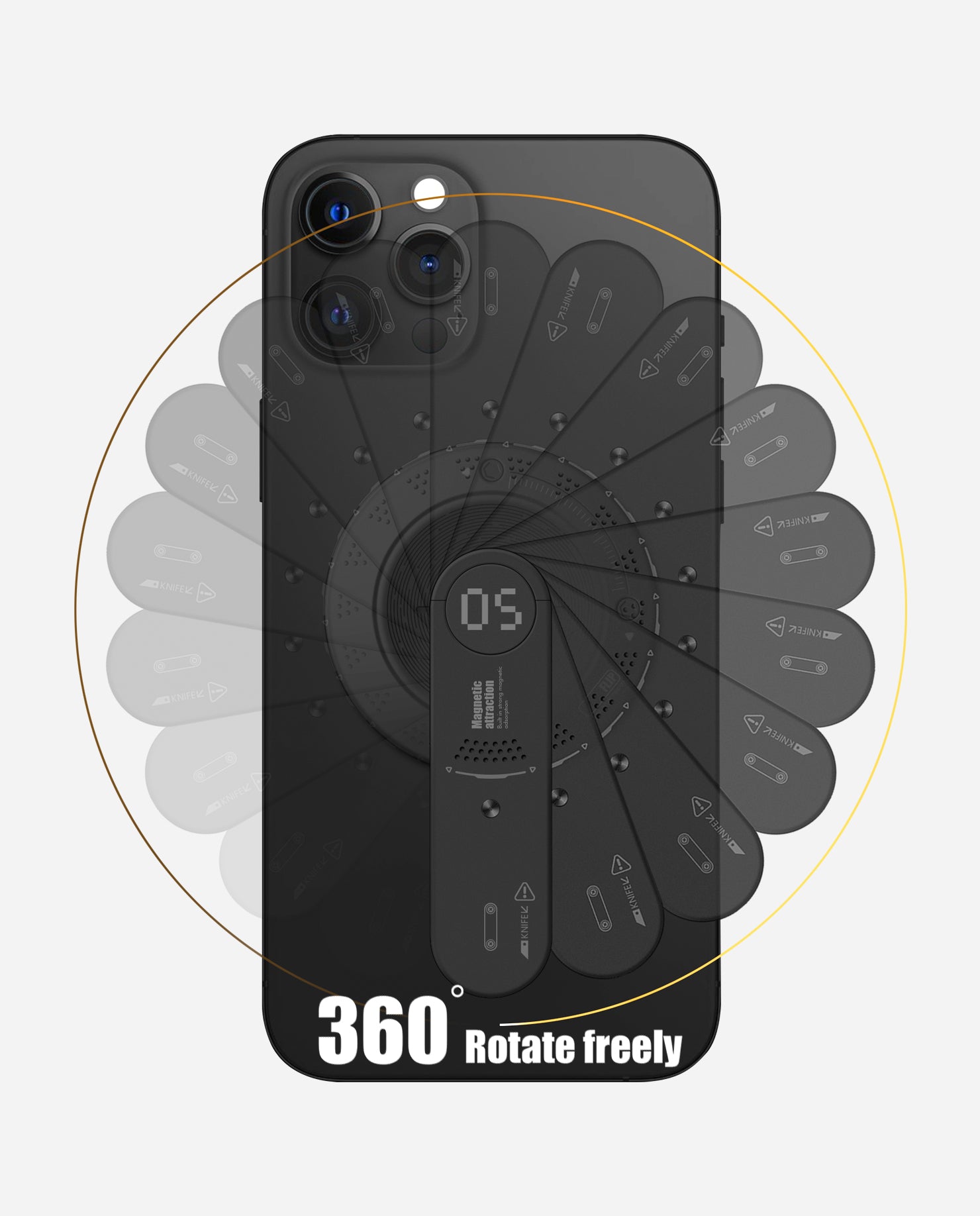 G05 スマホスタンド |4 in 1多機能|セラミックナイフ内蔵|ブラック|Magsafe