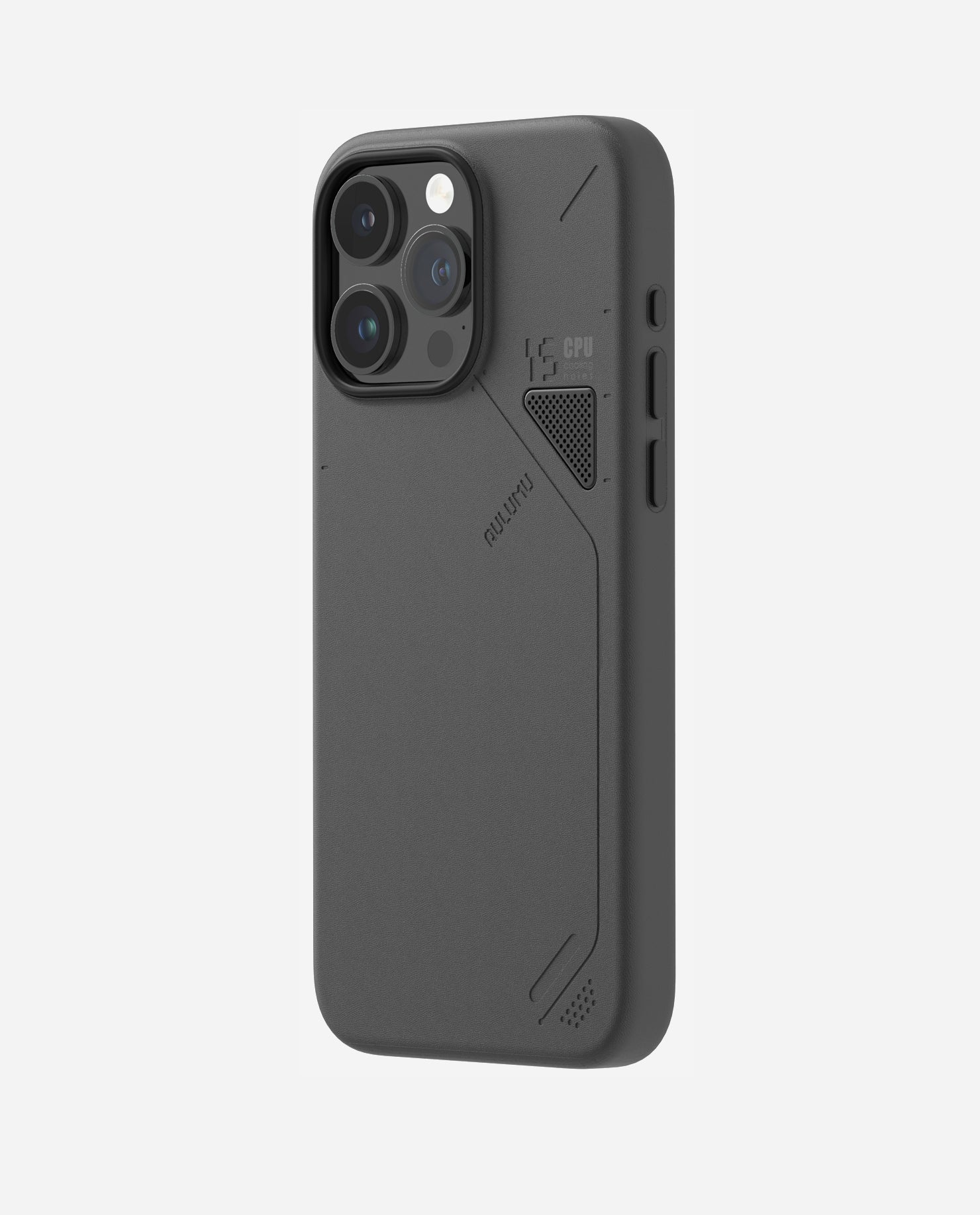 A15 iPhone 15 シリーズ対応 スマホケース|レザー|断熱窓|ブラック|Magsafe