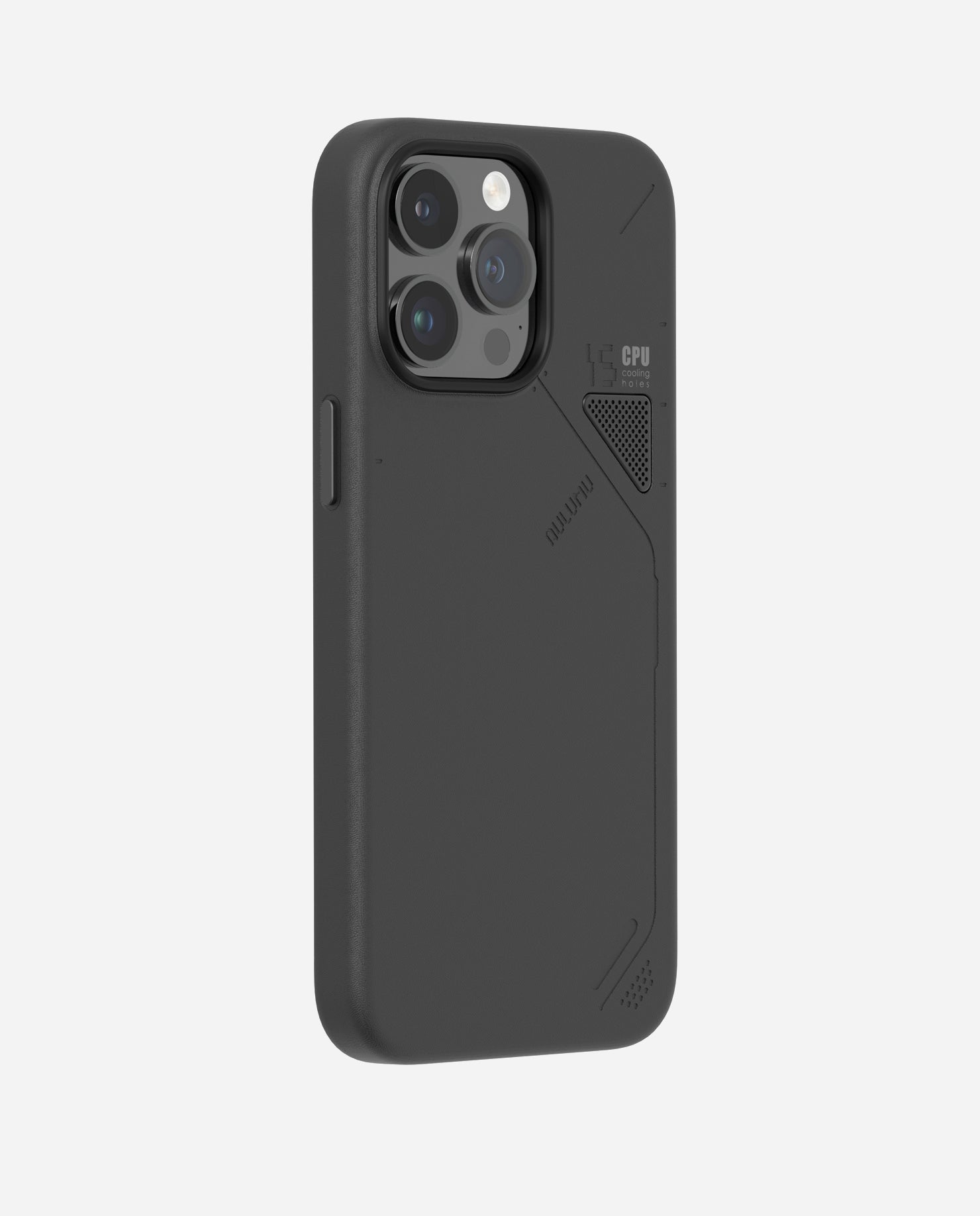 A15 iPhone 15 シリーズ対応 スマホケース|レザー|断熱窓|ブラック|Magsafe