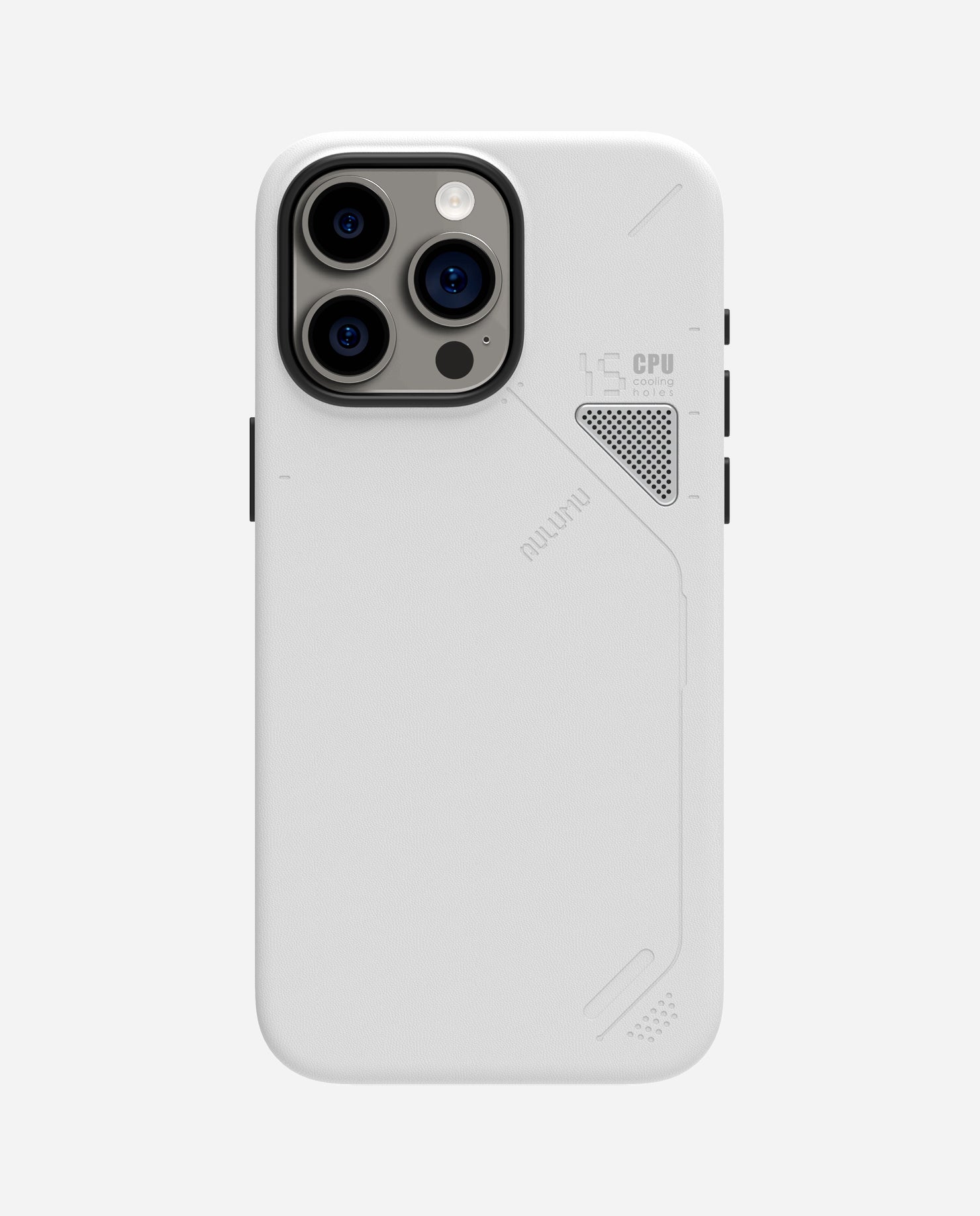 A15 iPhone 15 シリーズ対応 スマホケース|レザー|断熱窓|ホワイト|Magsafe