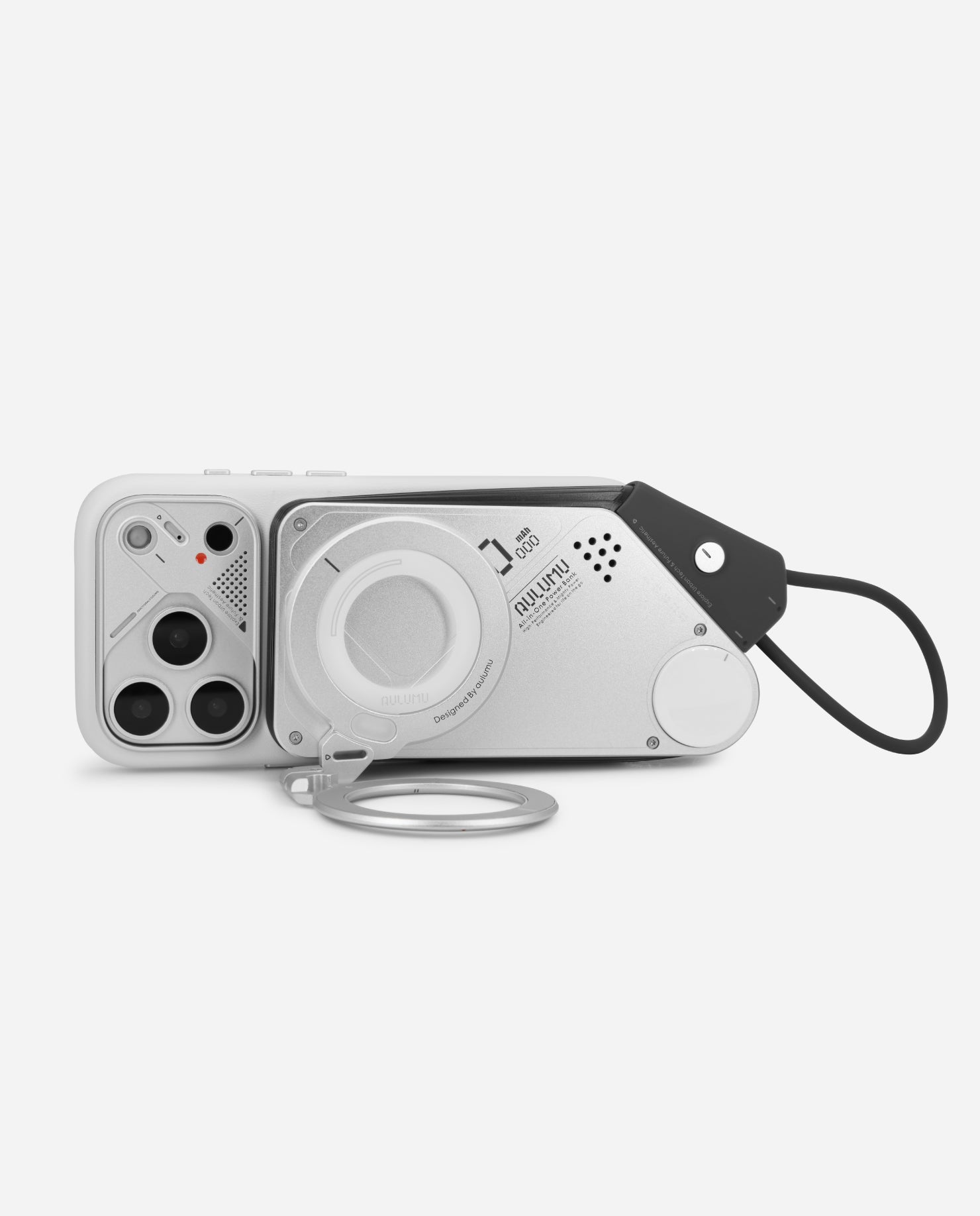 M10 10000mAh 3in1 両面マグネット式モバイルバッテリー & G09 360度回転式 スマホリング スタンド