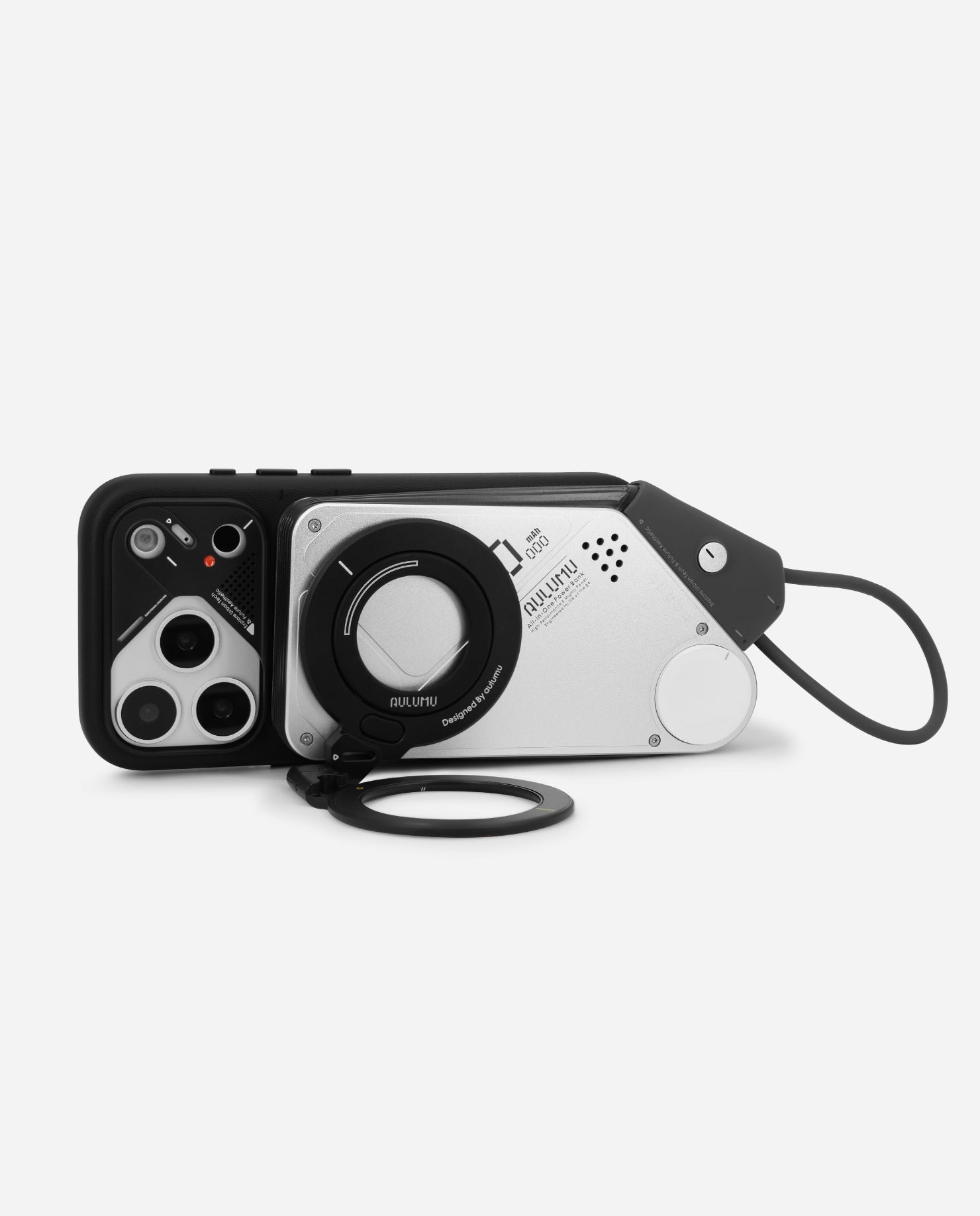 M10 10000mAh 3in1 両面マグネット式モバイルバッテリー & G09 360度回転式 スマホリング スタンド