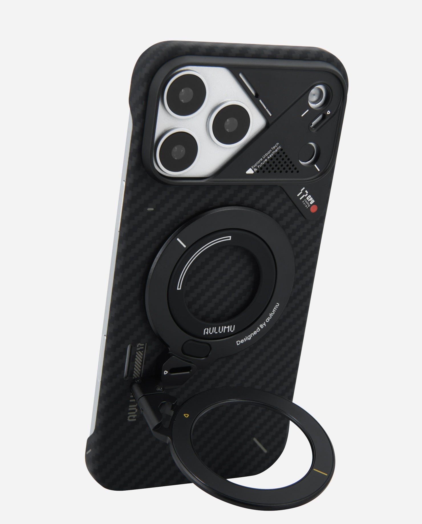 A17 iPhone 17 Proシリーズ対応 スマホケース|アラミド繊維|断熱窓|超薄型 & G09 360度回転式 スマホリング スタンド