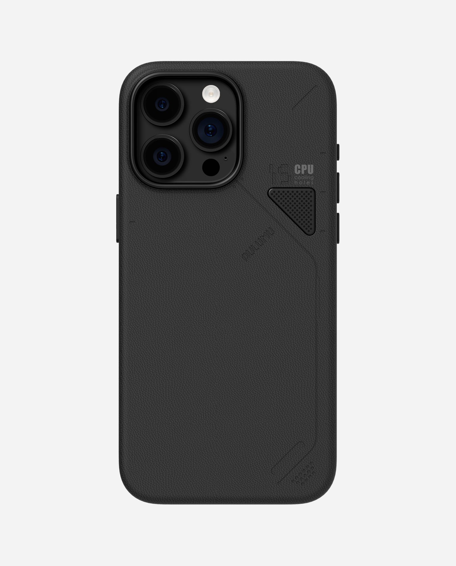 A15 iPhone 15 シリーズ対応 スマホケース|レザー|断熱窓|ブラック|Magsafe